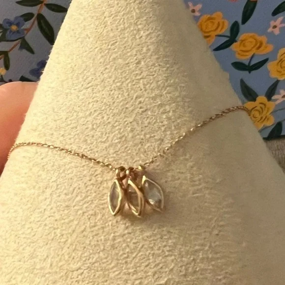 Sarah O. 3 Marquise Moonstone Pendants Necklace Rose Gold - Picture 2 of 5